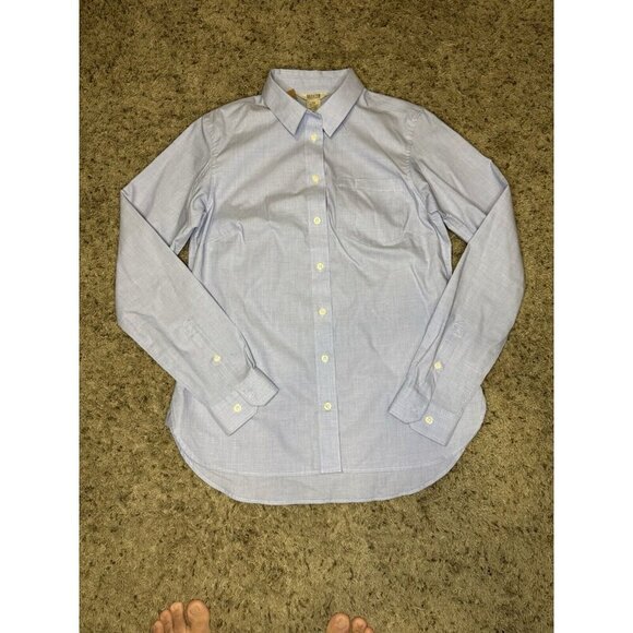 NWT Womens Duluth Trading Co Button Front Shirt Blue Casual Basic Minimalist XS - Picture 6 of 8